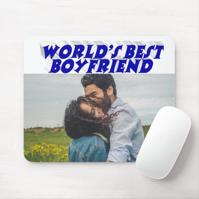 Mousepad Foto namorado com texto azul (Com mouse)