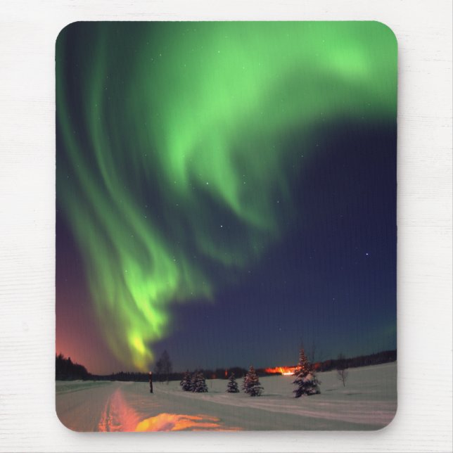 Mousepad Foto Noturna das Luzes do Norte do Alasca (Frente)