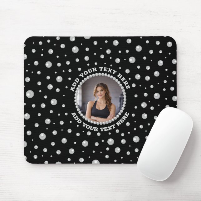 Mousepad Foto Personalizada com Pérolas em Círculo sobre Pr (Com mouse)