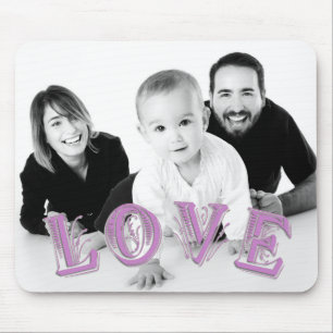Mousepad Foto personalizada com sobreposição de tipografia