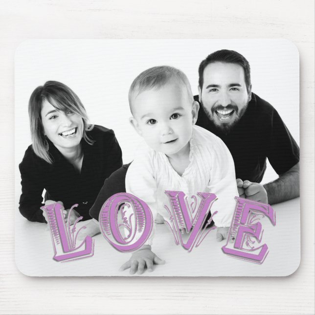 Mousepad Foto personalizada com sobreposição de tipografia  (Frente)