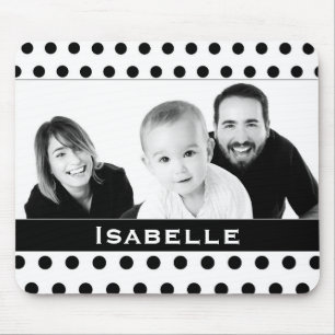 Mousepad Foto personalizada de Bolinhas branca e preta