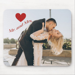 Mousepad Foto personalizada de casamento entre o Sr. e a Sr