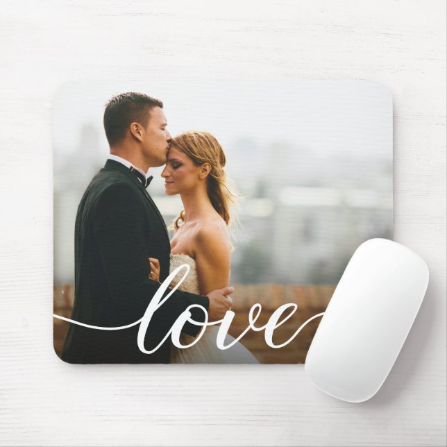 Mousepad Foto personalizada de casamento Escrita de amor (Com mouse)