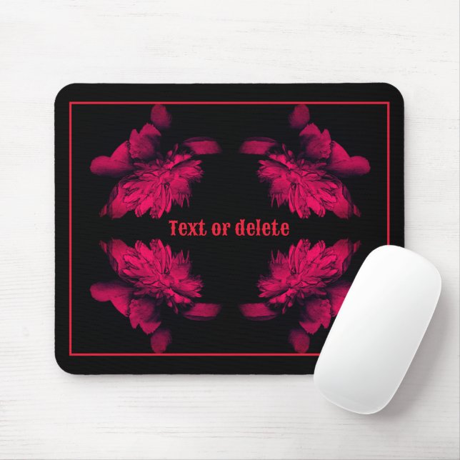 Mousepad Foto Personalizada de Fochsia Peony Abstrato Flora (Com mouse)