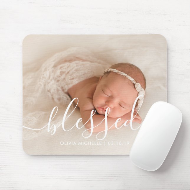 Mousepad Foto personalizada de script elegante (Com mouse)