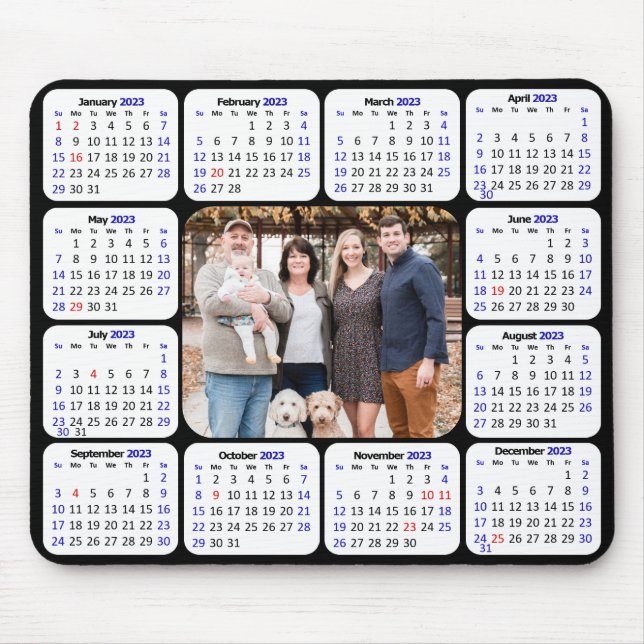 Mousepad Foto personalizada do calendário 2023 Simples (Frente)