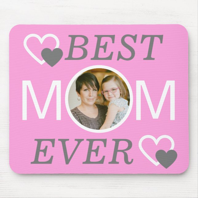 Mousepad Foto personalizada rosa-dia de as mães Melhor Mãe  (Frente)