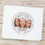 Mousepad Foto Personalizada Simples e Moderna do BFF para B<br><div class="desc">Este design simples e clássico é composto por tipografia serif e adiciona uma foto personalizada. "Melhores amigos para sempre" circula a foto dos seus amigos</div>