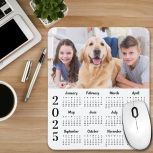 Mousepad Foto Simples do Calendário Moderno de 2025 - 12 Me