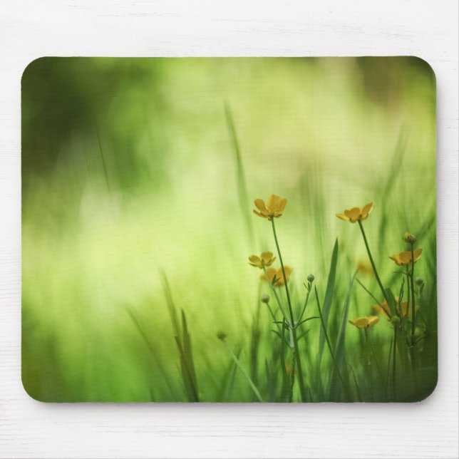 Mousepad Foto verde floral da natureza do borboleta (Frente)