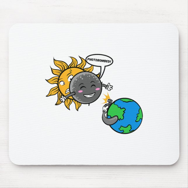 Mousepad Fotobomb! Eclipse Solar Total Gráfico Adorável 202 (Frente)