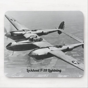 Mousepad Fotografia da aeronave de raios P-38 Lockheed