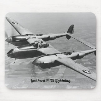 Mousepad Fotografia da aeronave de raios P-38 Lockheed