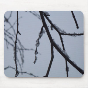 Mousepad Fotografia da natureza do inverno em Icy Branches
