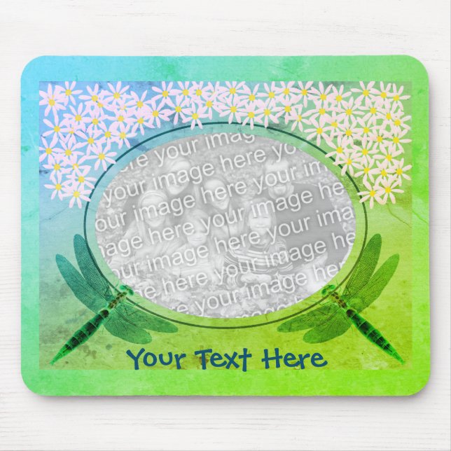 Mousepad Fotografia De Dragonflies E Flores De Margarida Ro (Frente)