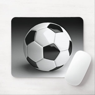 Mousepad Fotografia do moderno futebol branco preto