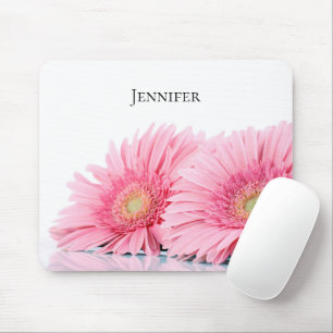 Mousepad  Fotografia Elegante de Gerbera Daisies Rosa