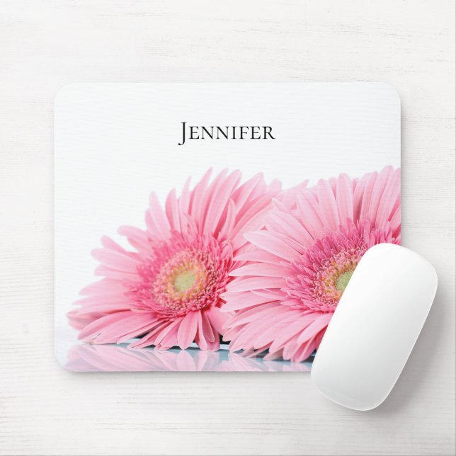 Mousepad Fotografia Elegante de Gerbera Daisies Rosa (Com mouse)