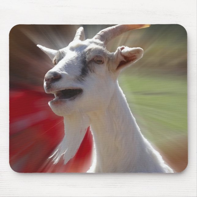 Mousepad Fotografia engraçada da cabra de Tallking (Frente)