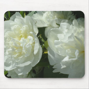 Mousepad Fotografia floral branca de pénia branca Elegante