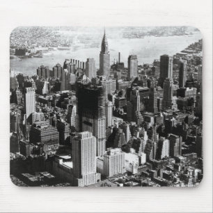 Mousepad Fotografia preta & branca de Manhattan aéreo