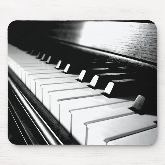 Mousepad Fotografia preta & branca elegante do piano (Frente)