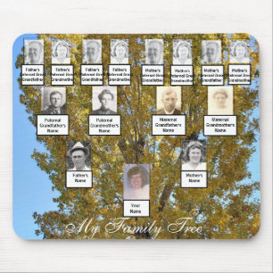Mousepad Fotos da Árvore da Família Autumn de Quatro Geraçõ