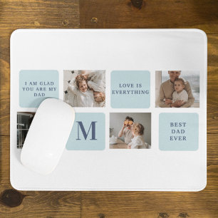 Mousepad Fotos de Colagem Moderna - Presente Azul dos Melho