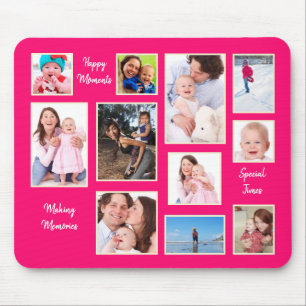 Mousepad Fotos Modernas Collage Typografia Momentos Felizes