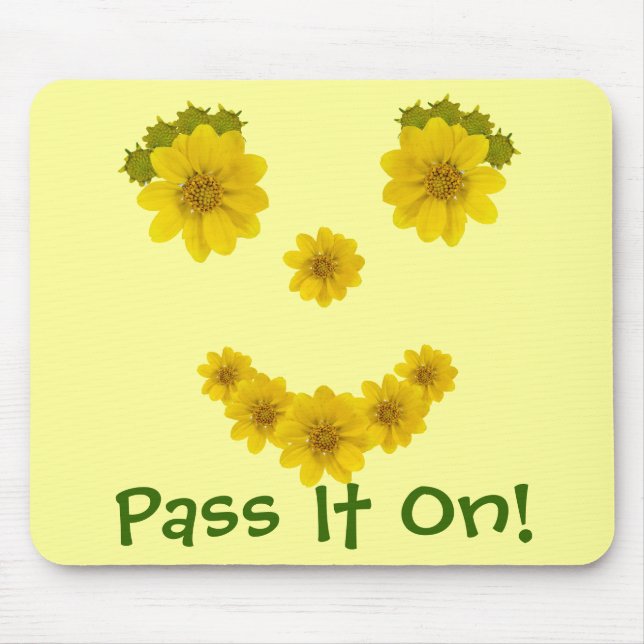 Mousepad Fotos personalizadas do sorriso de flor selvagem (Frente)