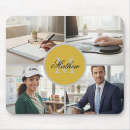 Mousepad Four Photo Personalized Monogram Name Custom