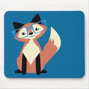 Mousepad Fox bonito dos vidros do hipster