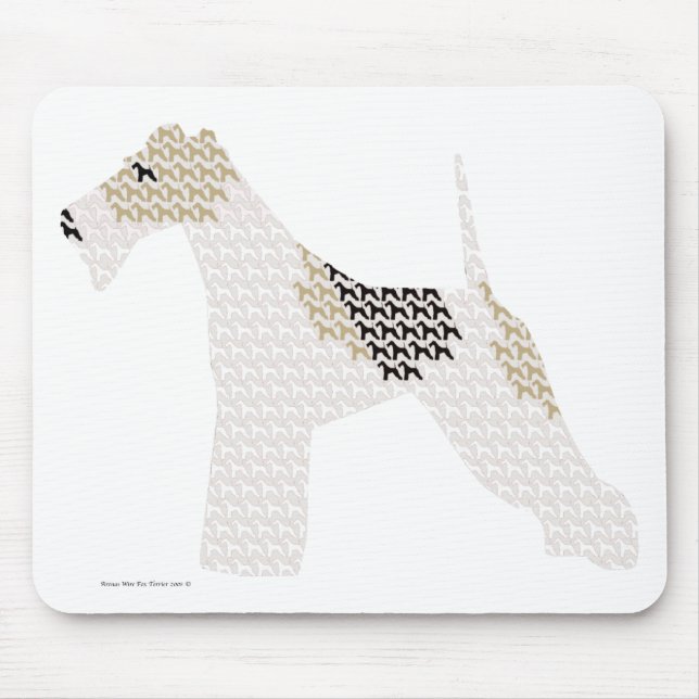 Mousepad Fox Terrier do fio (silhuetas /shadows) (Frente)