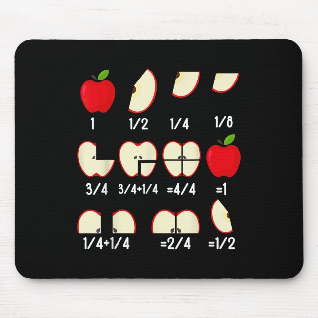 Mousepad Fração de Maçã Matemática Professores Voltam às Au (Frente)