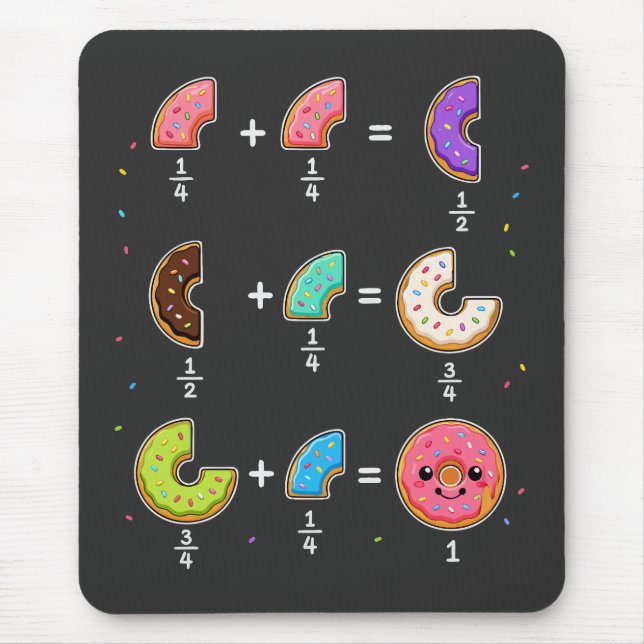 Mousepad Frações de Donut Humor de Aprendizado de Matemátic (Frente)