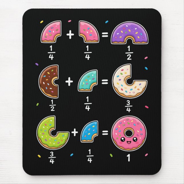Mousepad Frações de Donut Humor de Aprendizado de Matemátic (Frente)