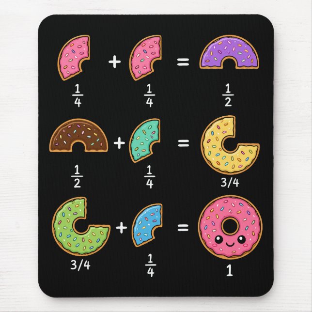 Mousepad Frações de Donut Humor de Aprendizado de Matemátic (Frente)