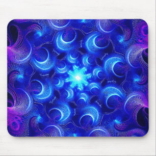 Mousepad Fractais Azuis da Lua Crescente