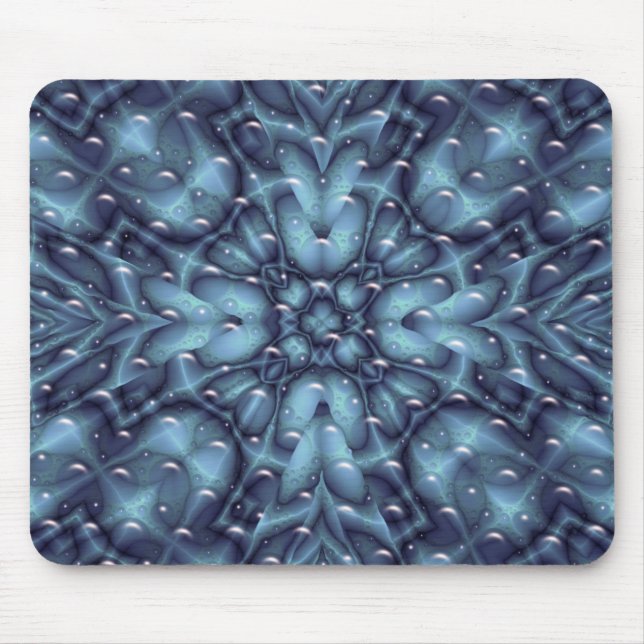 Mousepad fractal abstrato do azul (Frente)
