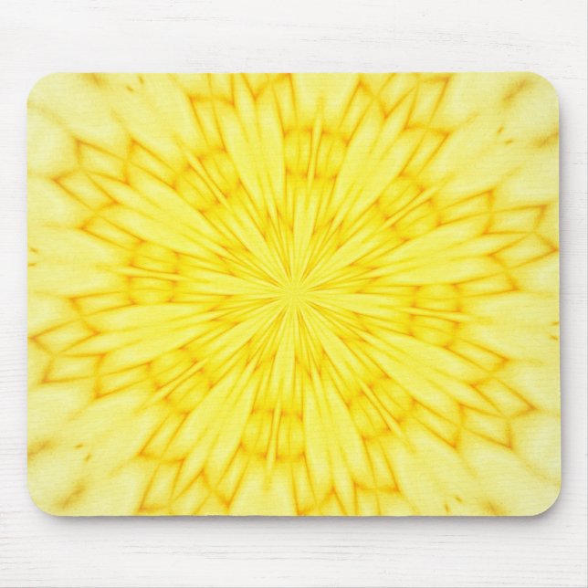 Mousepad Fractal amarelo da flor (Frente)
