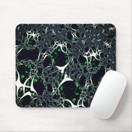 Mousepad Fractal branco imperfeito no espaço preto, tricota