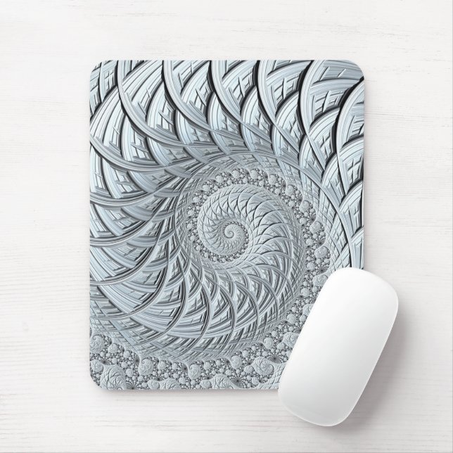 Mousepad Fractal espiral de Cinzas de luz monocromática abs (Com mouse)