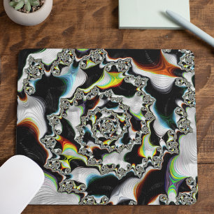 Mousepad Fractal Espiral Multicolorido Moderno Psicodélico