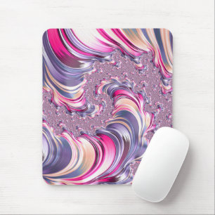 Mousepad Fractal espiral roxa-abstrato cor-de-rosa