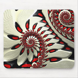 Mousepad Fractal espiral vermelho & preto