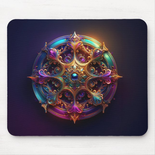 Mousepad Fractal Flor de Metal (Frente)