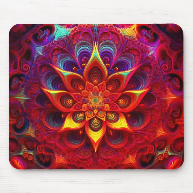 Mousepad Fractal Floral do Triângulo de Sierpinski (Frente)