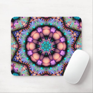 Mousepad Fractal Mandala Floral Psicodélico