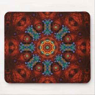 Mousepad Fractal Mandala Reds Escuros